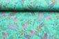 Preview: Canvas „Blumenranken" türkis